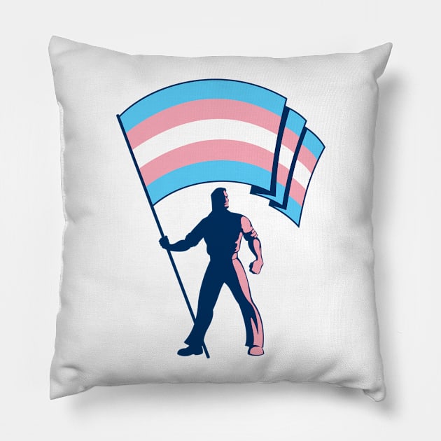 Transgender Pride Flag Bearer Pillow by Malchev