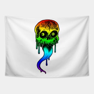 Licking Rainbow Skull Tapestry