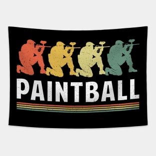 Colorful Retro Paintball Players Paint Ball Airsoft Tapestry