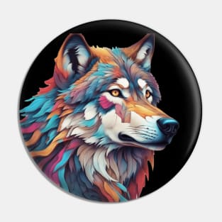 Surrealism art style of a Timber Wolf Pin