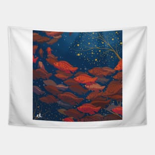 153 fishes Tapestry