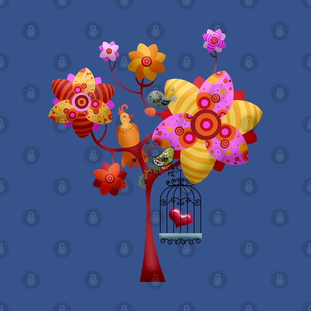 Garden Tree & Birds by holidaystore