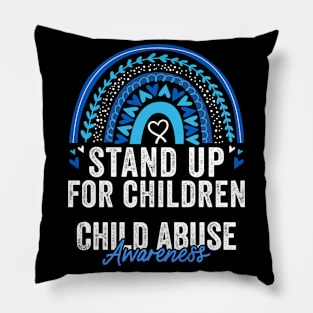 Child Abuse Prevention Awareness Month Blue Ribbon gift idea Pillow