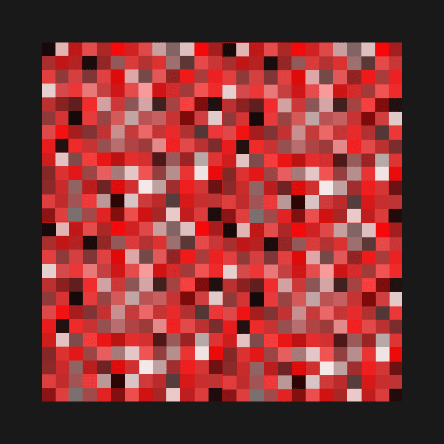 monochrome red pixel art design by pauloneill-art