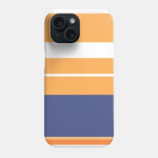 A lovely concoction of Purple Navy, White, Topaz, Pale Orange and Orangeish stripes. Phone Case