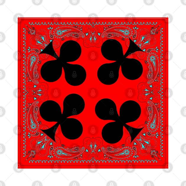 Red Clubs Bandana by NeedThreads