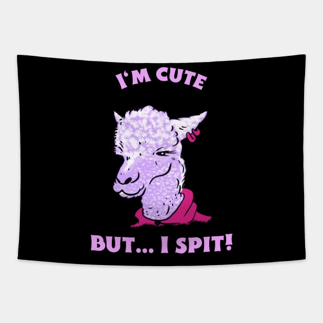 pink  llama Tapestry by Amalyxa