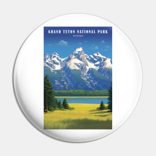 Grand Teton National Park  Travel Poster Pin