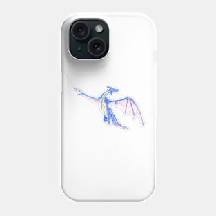 Blue Pink Dragon in Flight Phone Case