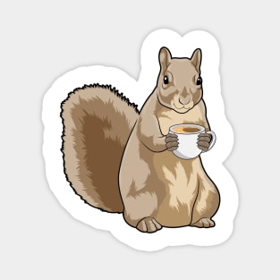 Squirrel with Cup of Coffee Magnet