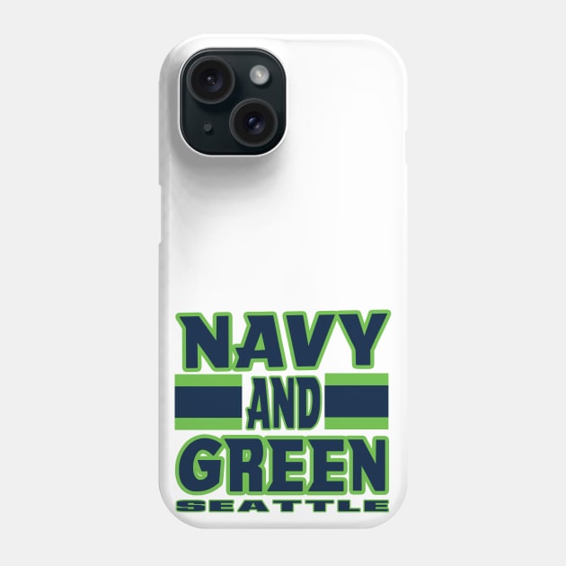 Seattle LYFE Navy and Green True Football Colors! Phone Case by OffesniveLine
