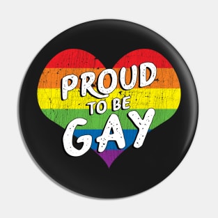 Proud To Be Gay Rainbow Heart Gift graphic Pin