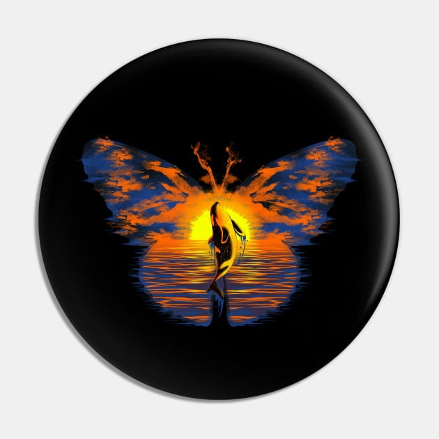 Float Like A Butterfly Pin by stevenlefcourt