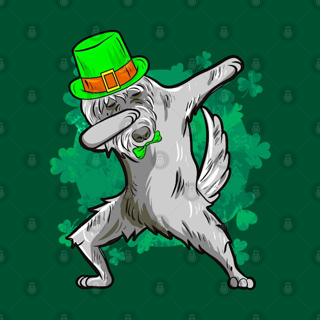 St Patricks Day Dabbing Irish Wolfhound by E