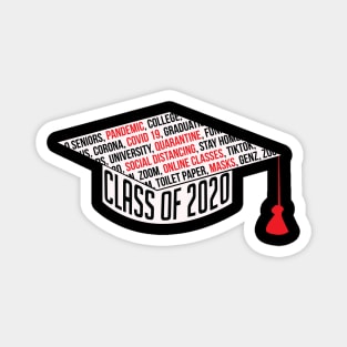 Class of 2020 Graduation Cap Black Pandemic Magnet