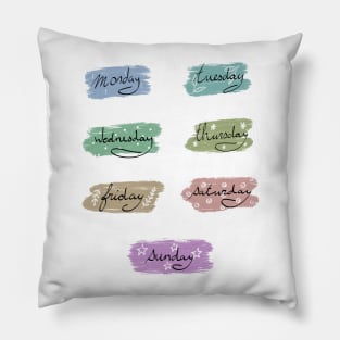 Colorful days of the week Pillow