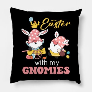 Easter With My Gnomies Pink Bunny Pillow