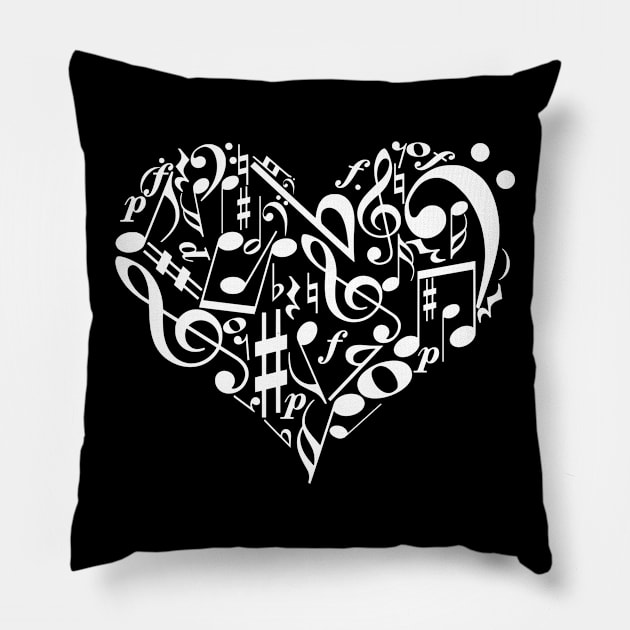 Invert music heart Pillow by hedehede