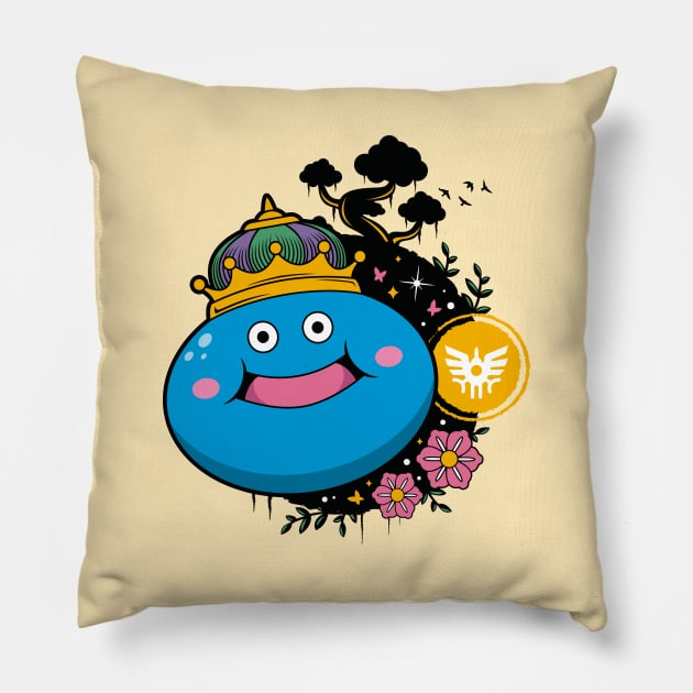 King Slime Japanese Landscape Pillow by logozaste