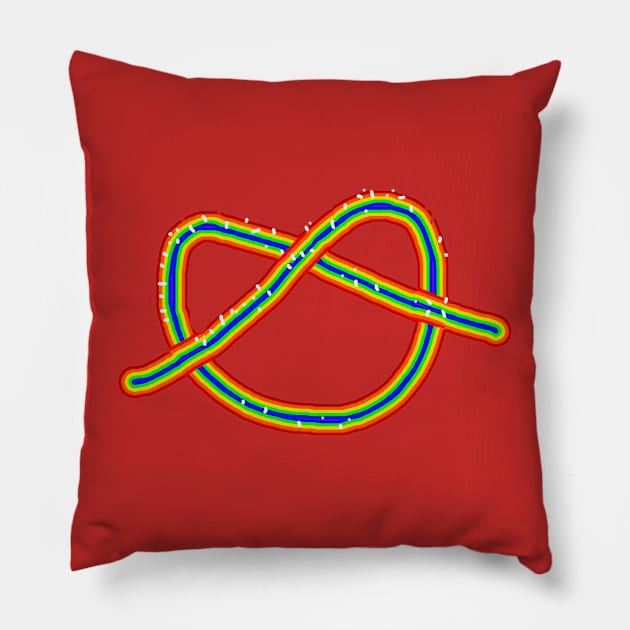 Rainbow Hot Pretzel Pillow by Bluedaisy66