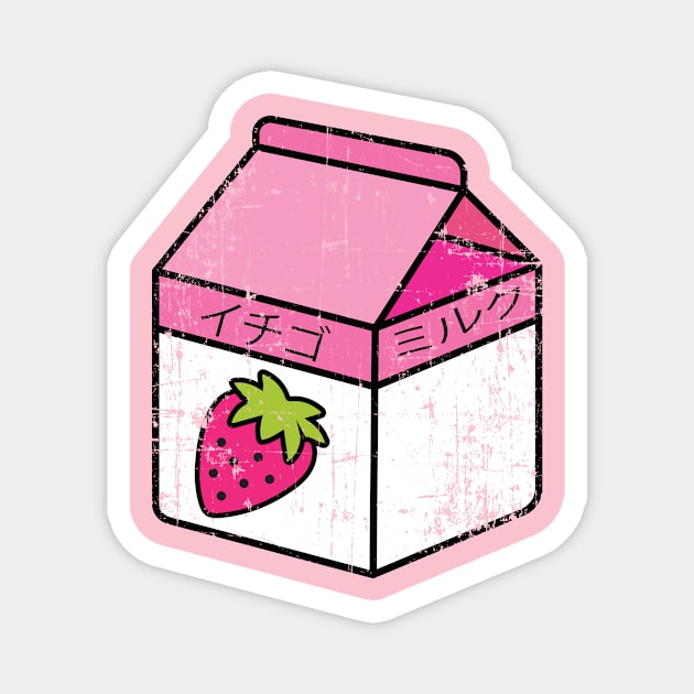 90s Kawaii strawberry milk shake carton Magnet by livania