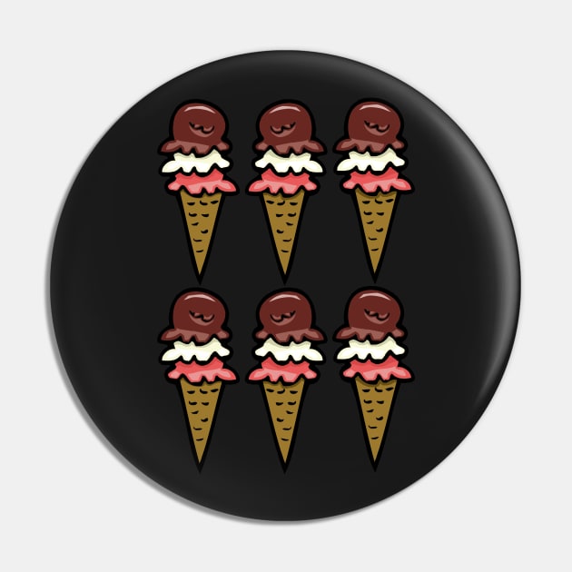 6 Triple-Scoop Ice Cream Cones Pin by RockettGraph1cs