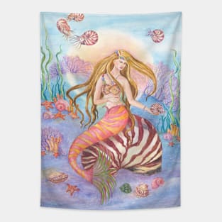 Nautilus Queen Mermaid Tapestry