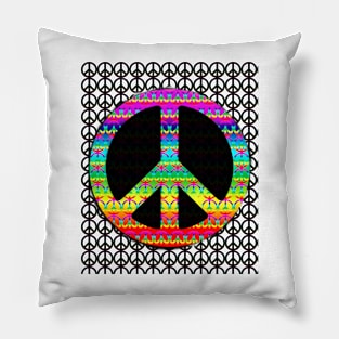 Vibrant Peace Symbol Retro Vintage Anti War Pillow