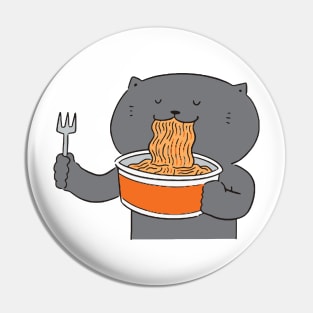 Cat Eating Spaghetti Pin
