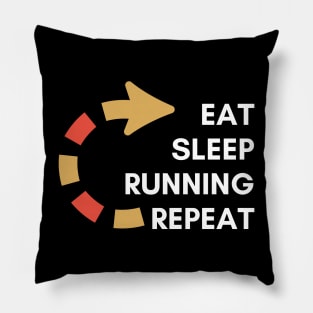 Eat Sleep Running Repeat Pillow