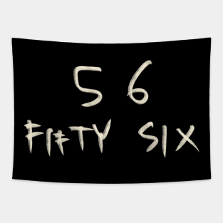 Hand Drawn Letter Number 56 Fifty Six Tapestry