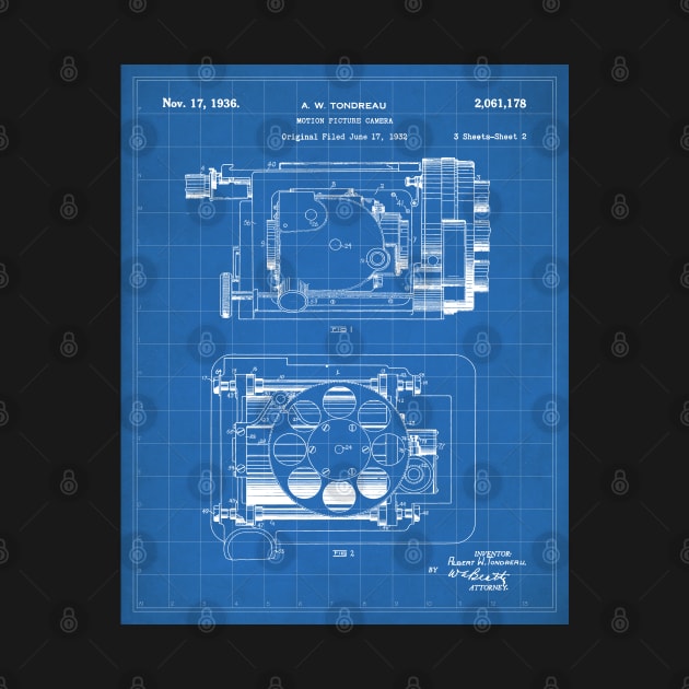 Film Camera Patent - Movie Lover Cinema Student Art - Blueprint by patentpress