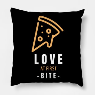 Pizza - Love at First Bite - Pizza Lovers Gift Pillow