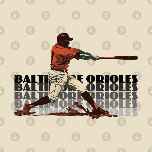 Retro Baltimore Orioles Slugger by Rad Love