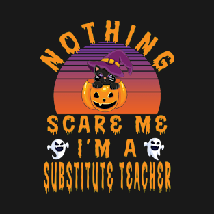 Nothing Scare Me I'M A Substitute Teacher - Substitute Teacher Halloween Gift T-Shirt