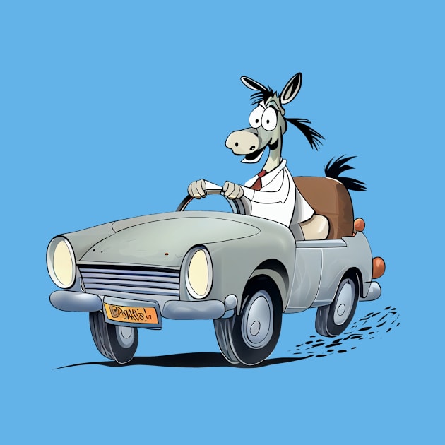 Donkey as a car driver by KOTOdesign