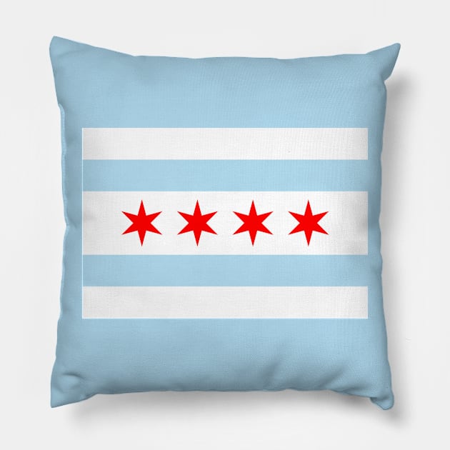 Flag of Chicago Pillow by brigadeiro