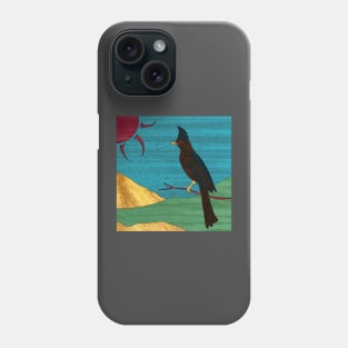 Black Flycatcher (Phainopepla) Phone Case