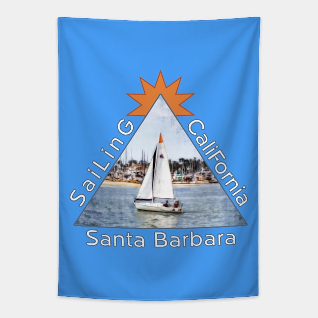 Sailing Santa Barbara California Tapestry by 2HivelysArt