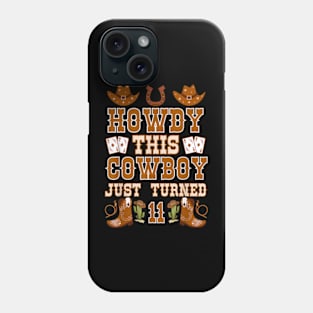 11year Birthday Cowboy Western 11Years Old boy 11th Birthday Phone Case