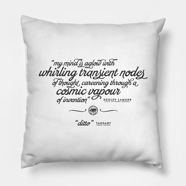 My mind is aglow - Hedley Lamarr Pillow by DAFTFISH