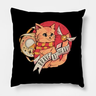 Brave At Heart Orange Cat by Tobe Fonseca Pillow