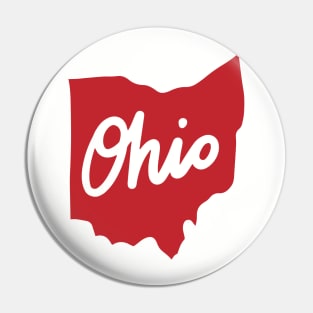 State of Ohio Retro Script Graphic Pin