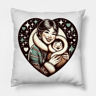 Vintage Motherhood Love Heart Symbol of Maternal Affection Pillow