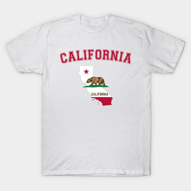 state of California map Filled with Ca Flag, California name - California  Map - T-Shirt | TeePublic