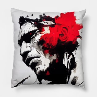 Warrior Wild Nature Free Spirit Art Brush Painting Pillow