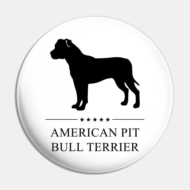 American Pit Bull Terrier Black Silhouette Pin by millersye
