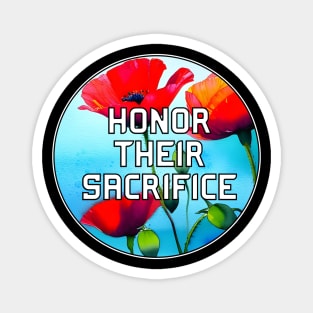 Honor Their Sacrifice Memorial with Red Poppy Flowers Pocket Version (MD23Mrl006d) Magnet