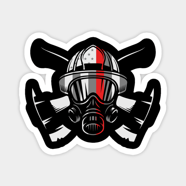 Fire Fighter Axe Gas Mask Man Magnet by AlphaDistributors