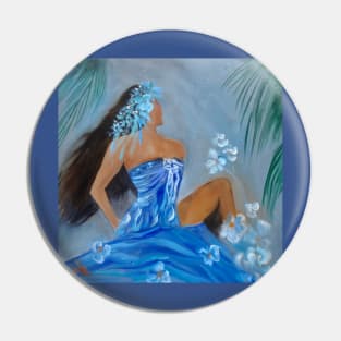 Blue Sarong Pin